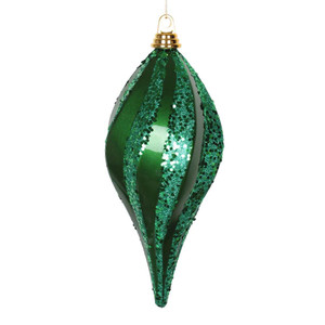 Vickerman M132604 - 12 inch Green Drop Christmas Ornament