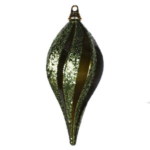 Vickerman M132613 12'' Olive Candy Glitter Swirl Drop