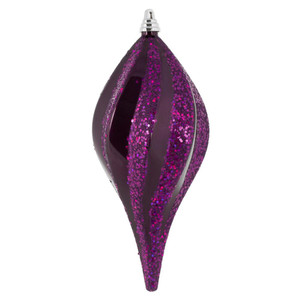 Vickerman M132626 - 12 inch Plum Glitter Teardrop Christmas Ornament