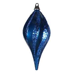Vickerman M132662 - 12 inch Sea Blue Glitter Teardrop Christmas Ornament
