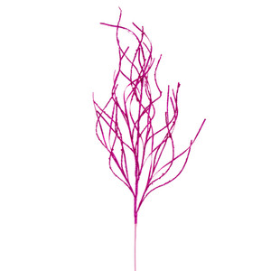 Vickerman QG225013 - 40 in. Hot Pink Berry Wavy Glitter Artificial Spray - 4 Pack