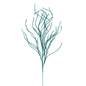 Vickerman QG225042 - 40 in. Teal Berry Wavy Glitter Artificial Spray - 4 Pack