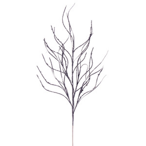 Vickerman QG225087 40" Pewter Berry Wavy Glitter Spray 4/Bg 