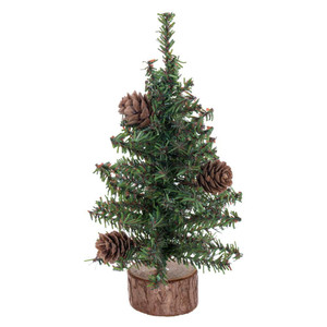 Vickerman C803909 9" Carmel Pine Tree 92 Tips Wood Base