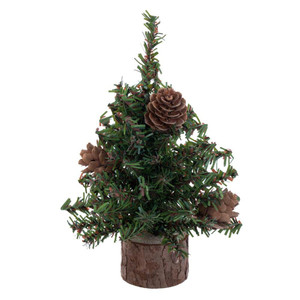 Vickerman C803906 6" Carmel Pine Tree 72 Tips Wood Base