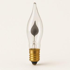 Halco 2502 CFTC3 - 3W Flicker Flame Tip CA5 Bulb - Clear - Candelabra Base 