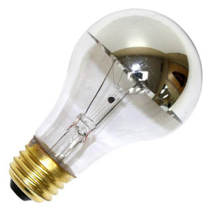 Halco 101180 A19 Incandescent Silver Bowl Bulb