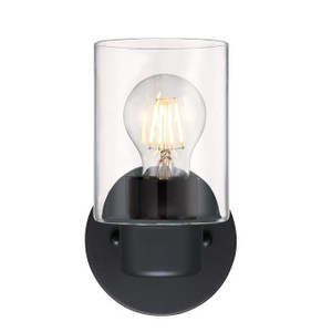 Westinghouse 6115500 - 1-Light Matte Black Wall Sconce - Sylvestre - 8-1/4 in High