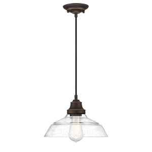 Westinghouse 6116600 - 1-Light Oil Rubbed Bronze Pendant Light - Iron Hill - 11 in Wide