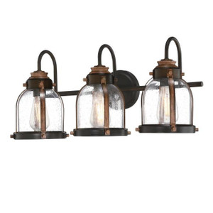 Westinghouse 6118200 - 3-Light Oil Rubbed Bronze Bathroom Vanity Light - Cindy - 24 in Wide