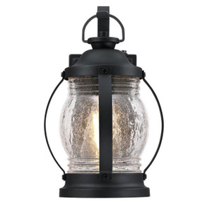 Westinghouse 6120400 - 1-Light Textured Black Outdoor Wall Lantern with Dusk to Dawn Sensor