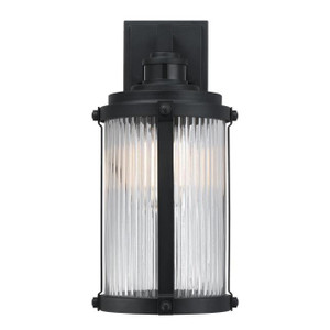 Westinghouse 6120600 - 1-Light Textured Black Outdoor Wall Lantern with Motion Sensor