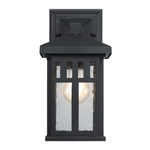 Westinghouse 6120800 - 1-Light Textured Black Outdoor Wall Lantern - Burnham - 12-1/2 in High