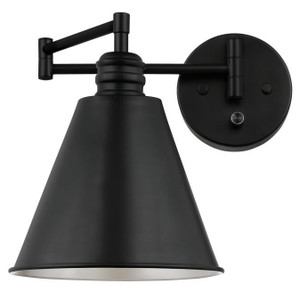 Westinghouse 6125400 - 1-Light Matte Black Swing Arm Wall Sconce - Trocadero