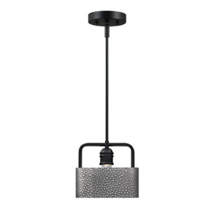 Westinghouse 6125600 - 1-Light Matte Black and Dark Pewter Mini Pendant Light - 8 in Wide