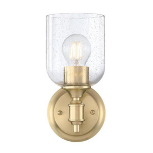 Westinghouse 6129600 - 1-Light Champagne Brass Wall Sconce - Basset - 10-1/4 in High