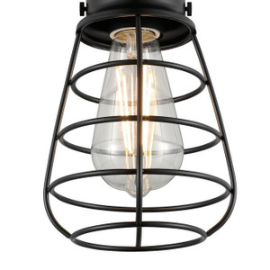 Westinghouse 6130700 - 1-Light Matte Black Caged Semi-Flush Mount Ceiling Light