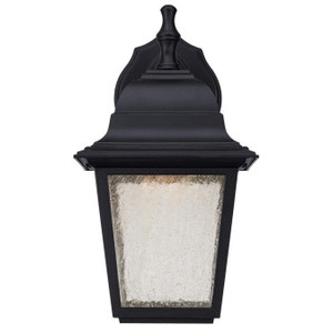 Westinghouse 6400100 - 9W LED Black Outdoor Wall Lantern - 11 in High - Clear Seeded Glass