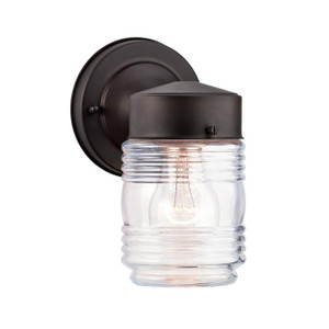 Westinghouse 6688200 - 1-Light Oil Rubbed Bronze Outdoor Jelly Jar Wall Light - 7-1/2 in High