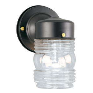 Westinghouse 6688500 - 1-Light Matte Black Outdoor Jelly Jar Wall Light - 7-1/2 in High