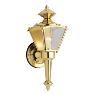 Westinghouse 6696400 - 1-Light Polished Brass Outdoor Coach Wall Lantern - 6 in High