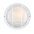Westinghouse 6783600 - 1-Light White Outdoor Round Bulkhead Wall Light - 8 in Diameter