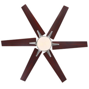 Westinghouse 74003B00 - 60 in Brushed Nickel 6-Blade Smart Ceiling Fan with LED Light - Cayuga