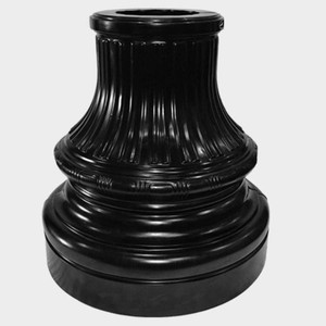 TerraCast TC-DEL18 - 18" Black Decorative Lamp Post Base for 3", 4", 5" and 6" Poles 