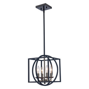 Trans Globe 11184 BN-BK Arzio 4-Light Two-Tone Cage Chandelier 