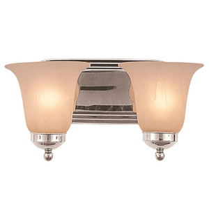 Trans Globe 3502 PC Rusty Collection 2-Light, Glass Bell Shades Vanity Wall Light 
