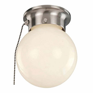 Trans Globe 3606P BN Dash 6" Flush Mount Globe Ceiling Light with Pull Chain 