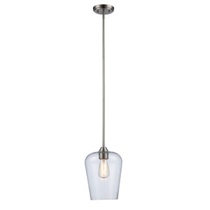 Trans Globe 71830 BN Kieran 1-Light Pendant with Clear Glass Jar Shade 