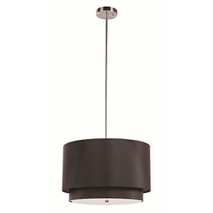 Trans Globe PND-802 BK Schiffer 3-Light Double Drum Convertible Pendant or Semi-Flush 