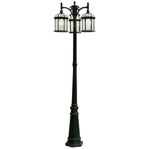 Trans Globe 4189 BK Wentworth 79-In. Atrium Style, 3-Light, 3-Shade Complete Lamp Post Set 