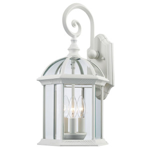 Trans Globe 44181 WH Wentworth Atrium Style, Armed Outdoor Wall Lantern Light, with Open Base 