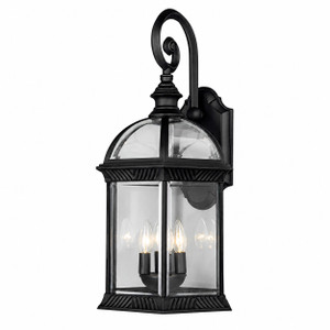 Trans Globe 44182 BK Wentworth Atrium Style, Armed Outdoor Wall Lantern Light, with Open Base 