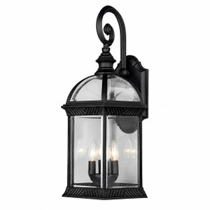 Trans Globe 44182 BK Wentworth Atrium Style, Armed Outdoor Wall Lantern Light, with Open Base 