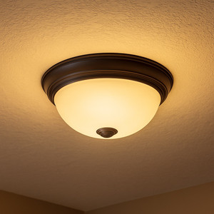 Cyber Tech C23322/BZ-LED – 15" Glass Dome LED Ceiling Fixture – Bronze Finish 