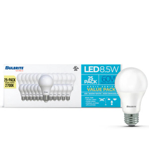 Bulbrite 774251 - LED A19 Bulb - 2700K - 25 Pack