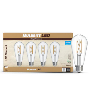 Bulbrite 776243 - LED ST18 Filament Bulb - 3000K - 4 Pack