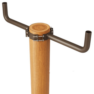 Tenon Wrap Around Wood Pole Two Arm Bracket Kit – Bronze Finish - 7" to 10" 
