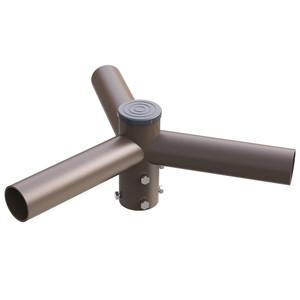 Triple Tenon Pole Long Arm Adapter – 3-Way 120 Degree Spoke - Dark Bronze - Horizontal 