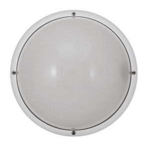 22W 120-277V LED Frosted Lens White Outdoor 10" Round Dual Mount Fixture 4000K 