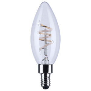 Satco S10523R1 - 4W B11 LED Reminiscent Filament Bulb - 2700K - E12 Dimmable 