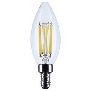 Satco S12496 - 8W B11 LED Candle-Tip - 3500K - E12 Base Dimmable 