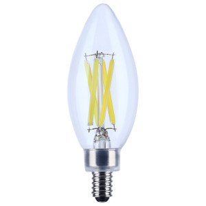 Satco S11344 - 8W C11 LED Filament Bulb - 4000K - E12 Candelabra, Dimmable 
