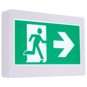 Satco 67-500 - Running Man Exit Sign - White - 2HR Emergency Backup 