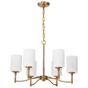 Satco 60-8206 - Liam 6-Light Chandelier - Burnished Brass - 25in 