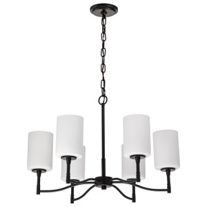 Satco 60-8216 - Liam 6-Light Chandelier - Matte Black - 25 in Diameter 