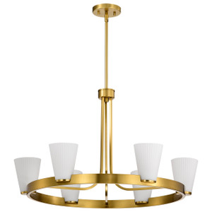 Satco 60-8726 - Royale 6-Light Chandelier - Burnished Brass - 30" Diameter 